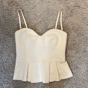 Babaton- crème peplum top with detachable straps